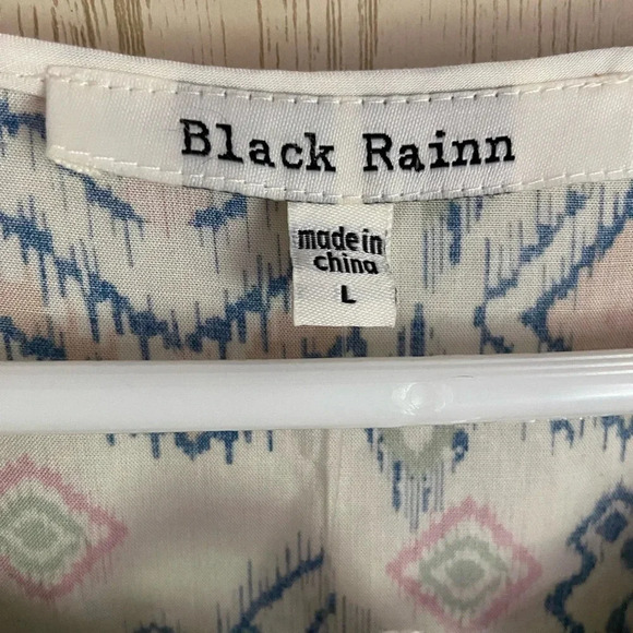 Black Rainn Floral Bohemian Mini Dress or Tunic Sz Large NWT - Picture 3 of 11